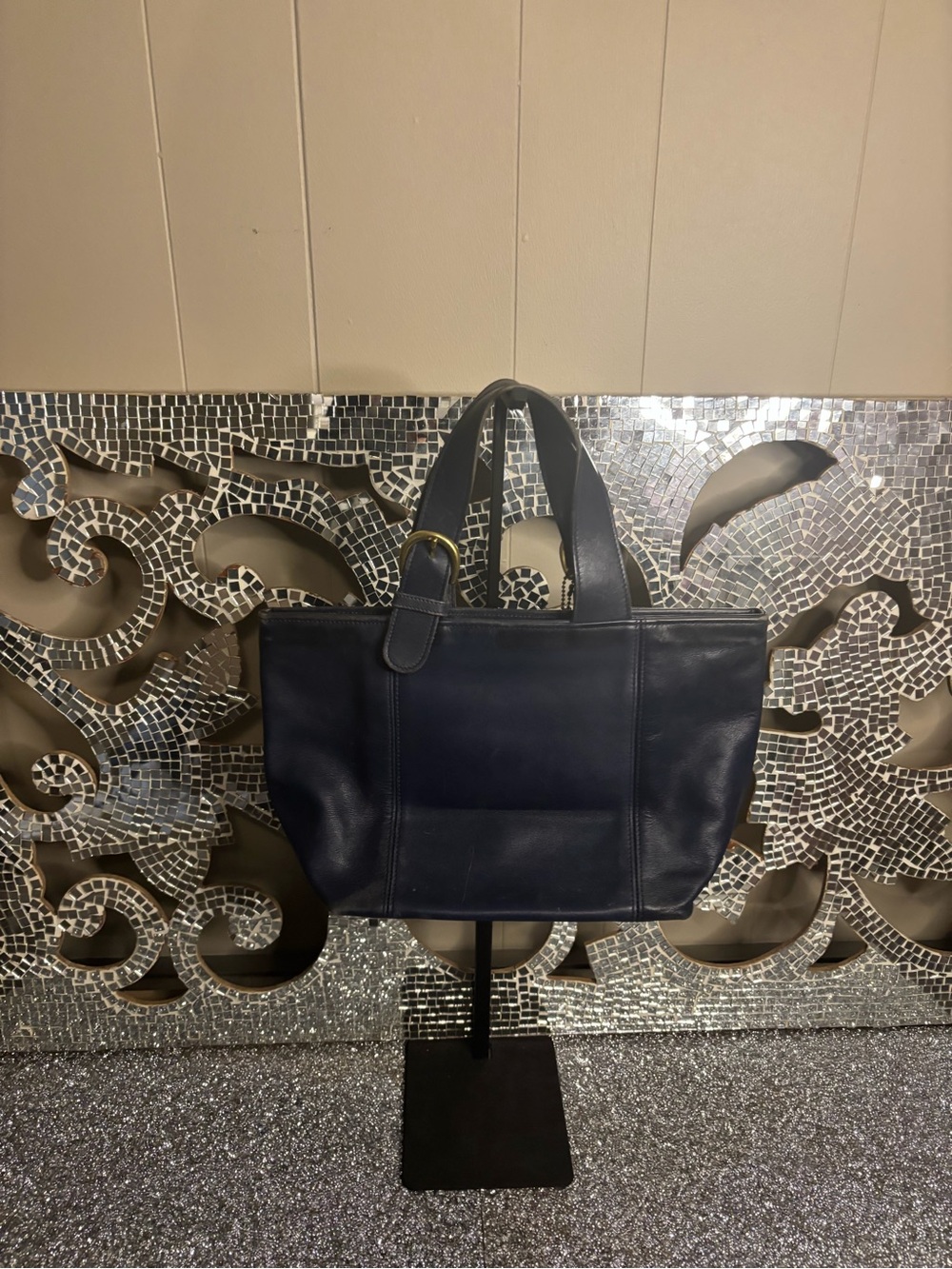 🩷Vintage Coach Navy Leather Handbag - Picture 6 of 7